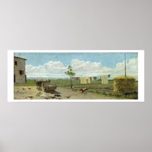 Farmyard (olie op doek) poster (Voorkant)