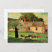 Farmyard Scene, beroemd kunstwerk van Winslow Home Briefkaart (Voorkant / Achterkant)