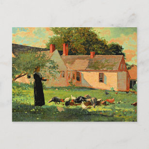 Farmyard Scene, beroemd kunstwerk van Winslow Home Briefkaart
