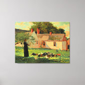 Farmyard Scene, beroemd kunstwerk van Winslow Home Canvas Afdruk (Voorkant)