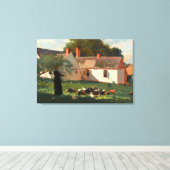 Farmyard Scene (ca. 1872-1874) van Winslow Homer Canvas Afdruk (Insitu (Houten vloer))