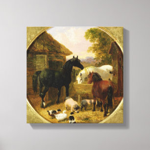 Farmyard Scene Canvas Afdruk