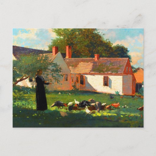 Farmyard Scene door Winslow Homer Briefkaart (Voorkant)