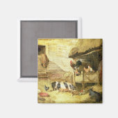 Farmyard Scene Magneet (Voorkant / Achterkant)