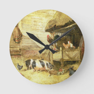 Farmyard Scene Ronde Klok