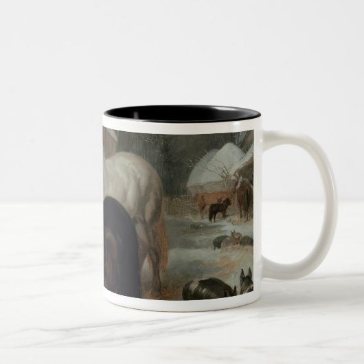 Farmyard Scene Tweekleurige Koffiemok (Rechts)