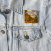 Farmyard Scene Vierkante Button 5,1 Cm (In situ)