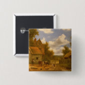 Farmyard Scene Vierkante Button 5,1 Cm (Voorkant /achterkant)