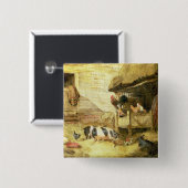 Farmyard Scene Vierkante Button 5,1 Cm (Voorkant /achterkant)