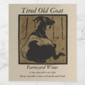 Farmyard Tired Old Goat Sjabloon Wijn Etiket (Enkel label)