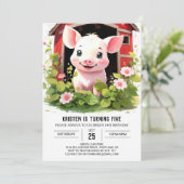 Farmyard Vrienden Biglet's Boho Meisje Verjaardag Kaart (Staand voorkant)