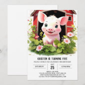 Farmyard Vrienden Biglet's Boho Meisje Verjaardag Kaart (Voorkant / Achterkant)