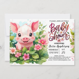Farmyard vrienden vieren Pig Fiesta Baby shower Kaart