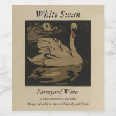 Farmyard White Swan Sjabloon Wijn Etiket (Enkel label)