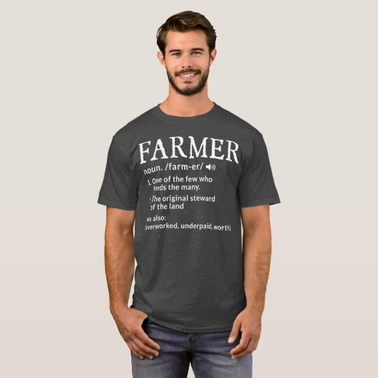 Farner Definition Funny Farmer Farming Mannen T-shirt (Voorkant volledig)