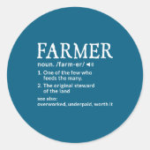 Farner Definition Funny Farmer Farming Mens  Ronde Sticker (Voorkant)