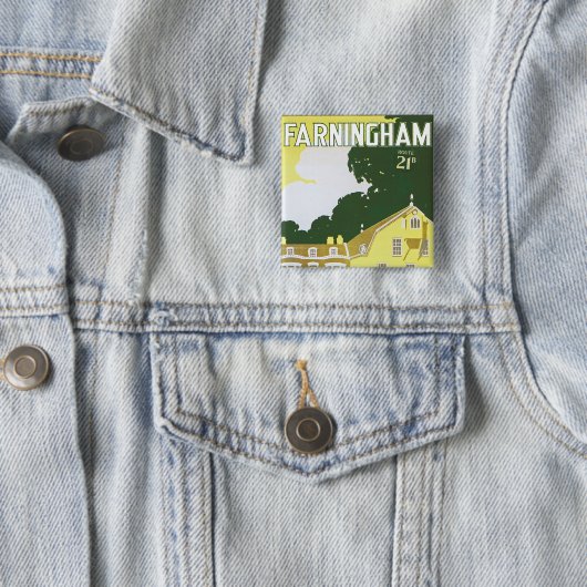 Farningham Vierkante Button 5,1 Cm (In situ)