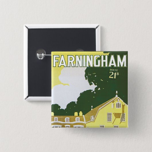 Farningham Vierkante Button 5,1 Cm (Voorkant /achterkant)