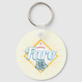 Faro Algarve Portugal Retro Succulenten  Sleutelhanger (Voorkant)