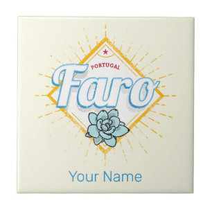 Faro Algarve Portugal Retro Succulenten  Tegeltje