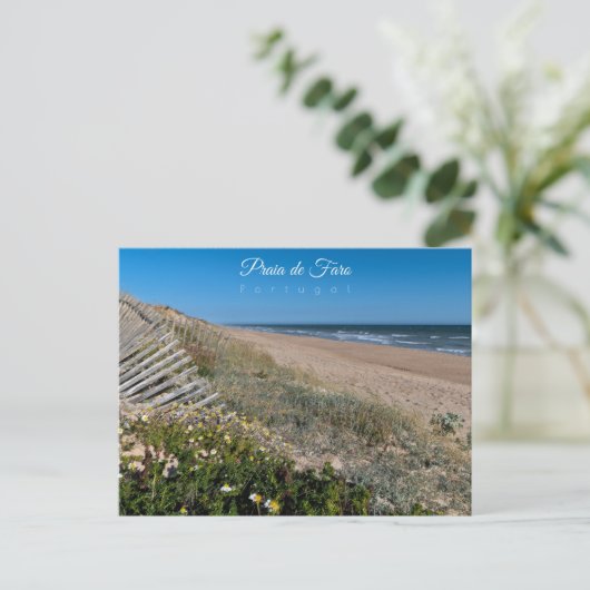 Faro Beach Dunes - Portugal Briefkaart (Staand voorkant)