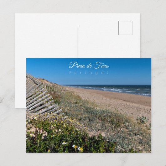 Faro Beach Dunes - Portugal Briefkaart (Voorkant / Achterkant)