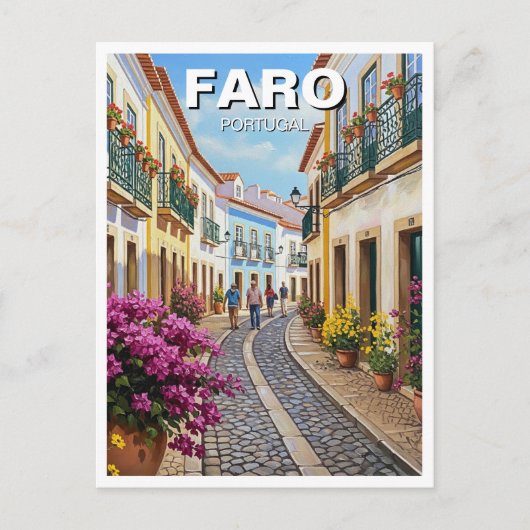 Faro Portugal Algarve Reizen Briefkaart (Voorkant)