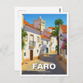Faro Portugal Algarve Reizen Briefkaart (Voorkant / Achterkant)