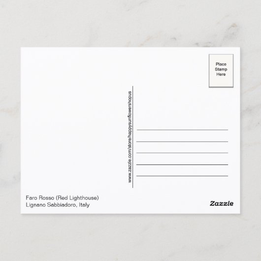 Faro Rosso Red Lighthouse Italy Postcard Briefkaart (Achterkant)