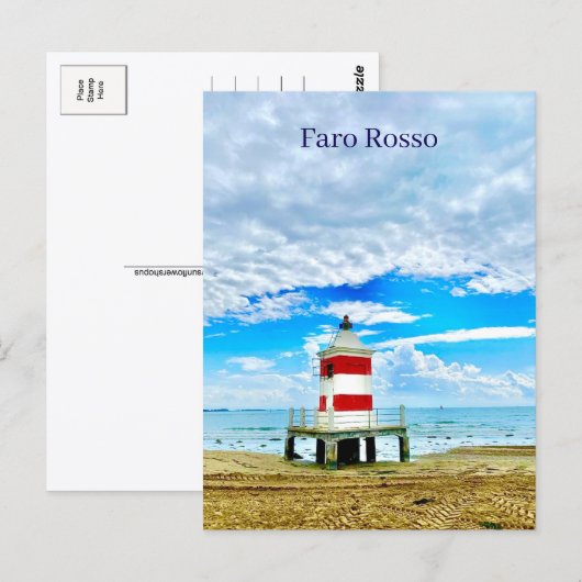 Faro Rosso Red Lighthouse Italy Postcard Briefkaart (Voorkant / Achterkant)