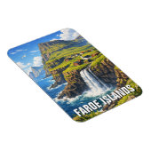 Faroe-eilanden Waterval Postkaart Magneet (Rechterzijde)