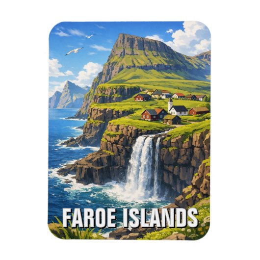 Faroe-eilanden Waterval Postkaart Magneet (Verticaal)