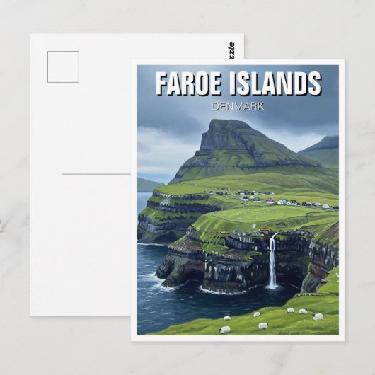 Faroe Islands Denmark Travel Briefkaart (Voorkant / Achterkant)