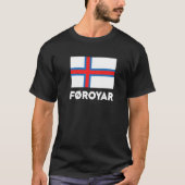 Faroe Islands Flag Føroyar White Blue Red T-shirt (Voorkant)