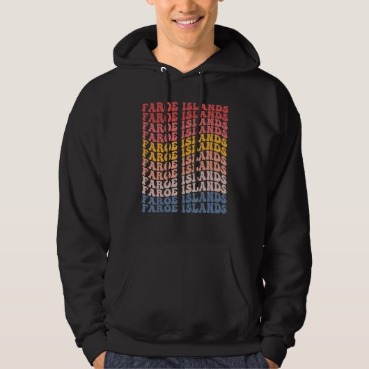 Faroe Islands Groovy Retro Faroese Hoodie (Voorkant)