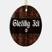 Faroese kerst met vrolijkheid, Gleðilig jól Rustic Keramisch Ornament (Rechts)