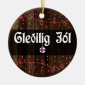 Faroese kerst met vrolijkheid, Gleðilig jól Rustic Keramisch Ornament (Voorkant)