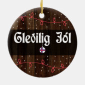 Faroese kerst met vrolijkheid, Gleðilig jól Rustic Keramisch Ornament (Achterkant)