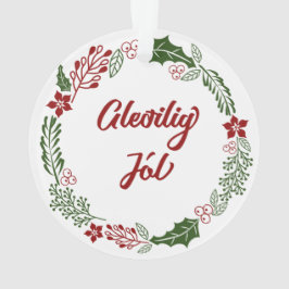 Faroese Merry Kerstmis Wreath, Gleðilig Jól Ornament