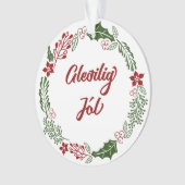 Faroese Merry Kerstmis Wreath, Gleðilig Jól Ornament (voorkant)