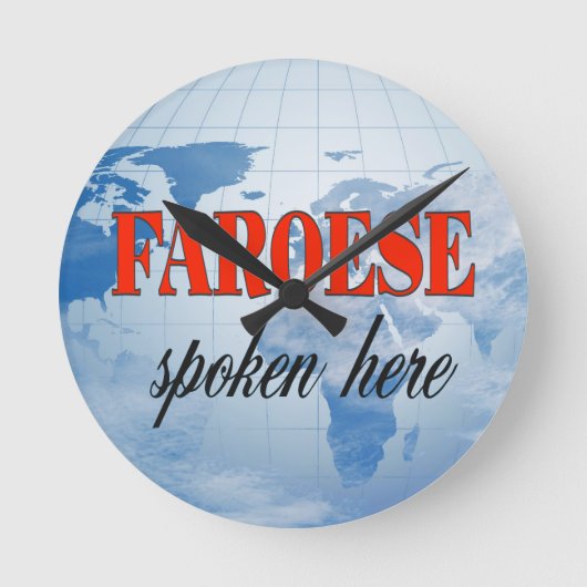Faroese sprak hier troebele aarde ronde klok (Voorkant)
