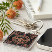 Farohar - Faravahar - Fravashi Marble en Gold Sleutelhanger (Voorkant Rechts)