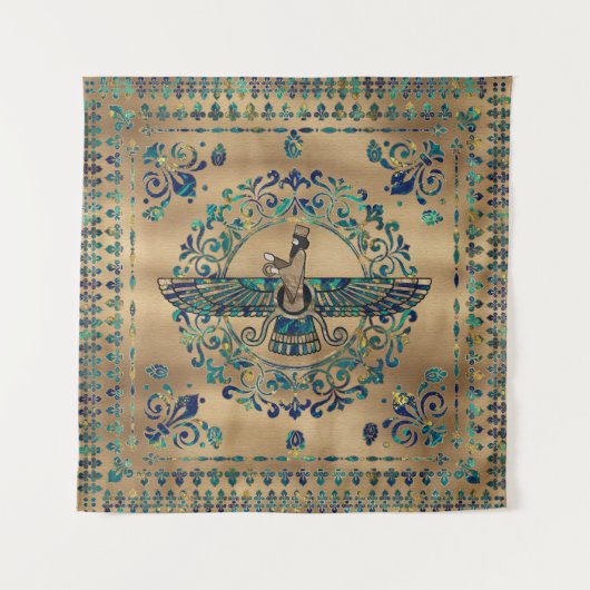 Farohar - Faravahar - Fravashi Marble en Gold Wandkleed (Voorkant)