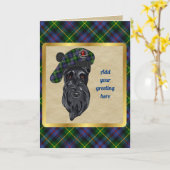 Farquharson Badge & Tartan gepersonaliseerde Kaart (Gele Bloem)