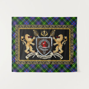 Farquharson Clan Badge & Motto w/Lions Wandkleed