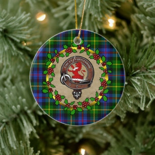 Farquharson Clan Badge & Tartan Persoonlijke mas Keramisch Ornament
