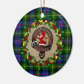 Farquharson Clan Badge & Tartan Persoonlijke mas Keramisch Ornament (Links)
