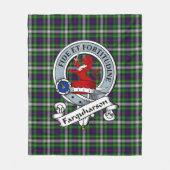 Farquharson Clan Badge Tartan Pset Fleece Deken (Voorkant)