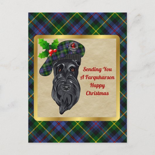 Farquharson Clan Badge & Tartankerst Briefkaart (Voorkant)