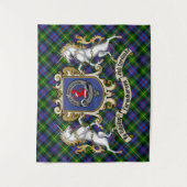 Farquharson Clan Badge & Unicorns w/Tartan Wandkleed (Voorkant)